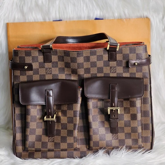 #00090-0042 LOUIS VUITTON DAMIER EBENE UZES TOTE BAG - Picture 1 of 11